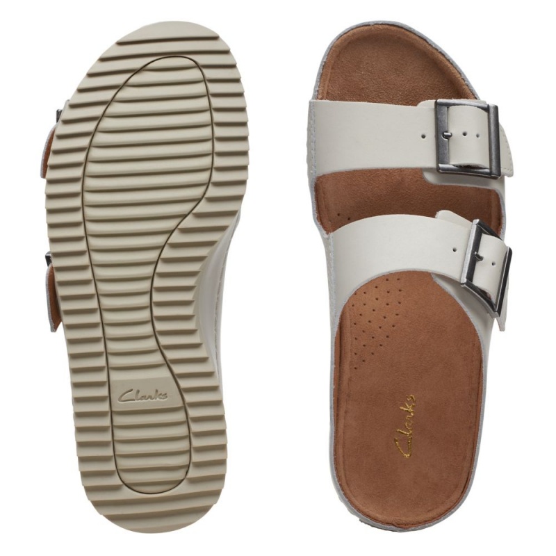 Dámské Nazouváky Clarks Brookleigh Sun Bílé | CZ-862531