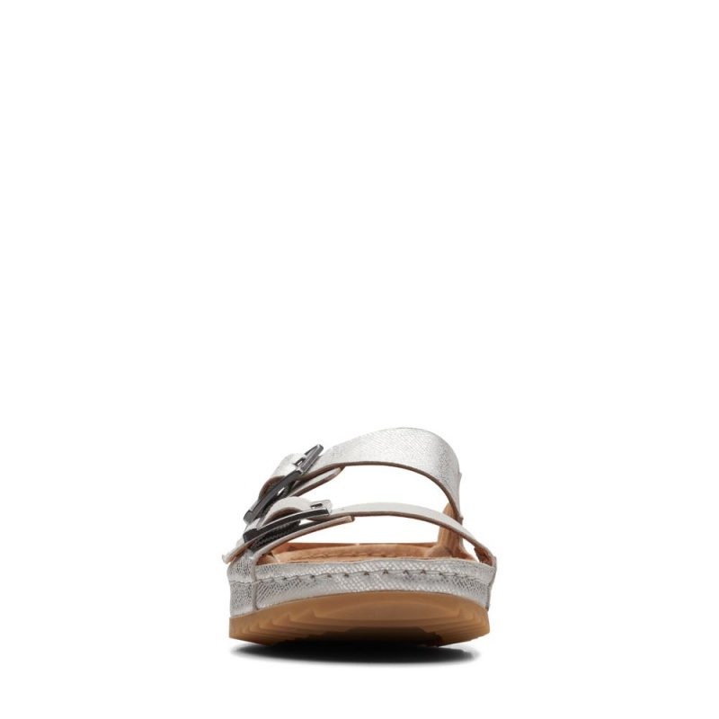 Dámské Nazouváky Clarks Brookleigh Sun Stříbrné | CZ-147593