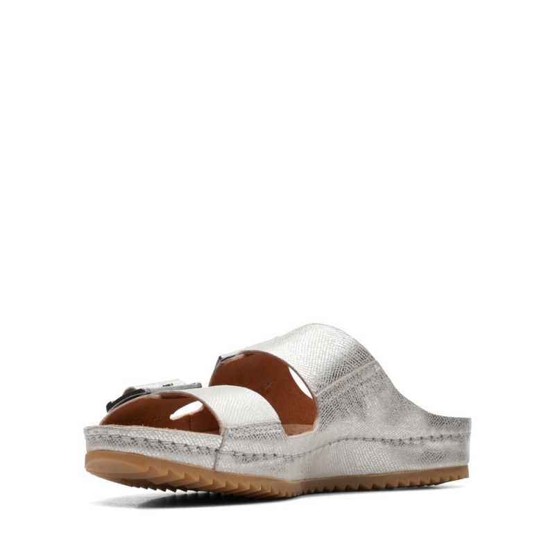 Dámské Nazouváky Clarks Brookleigh Sun Stříbrné | CZ-147593