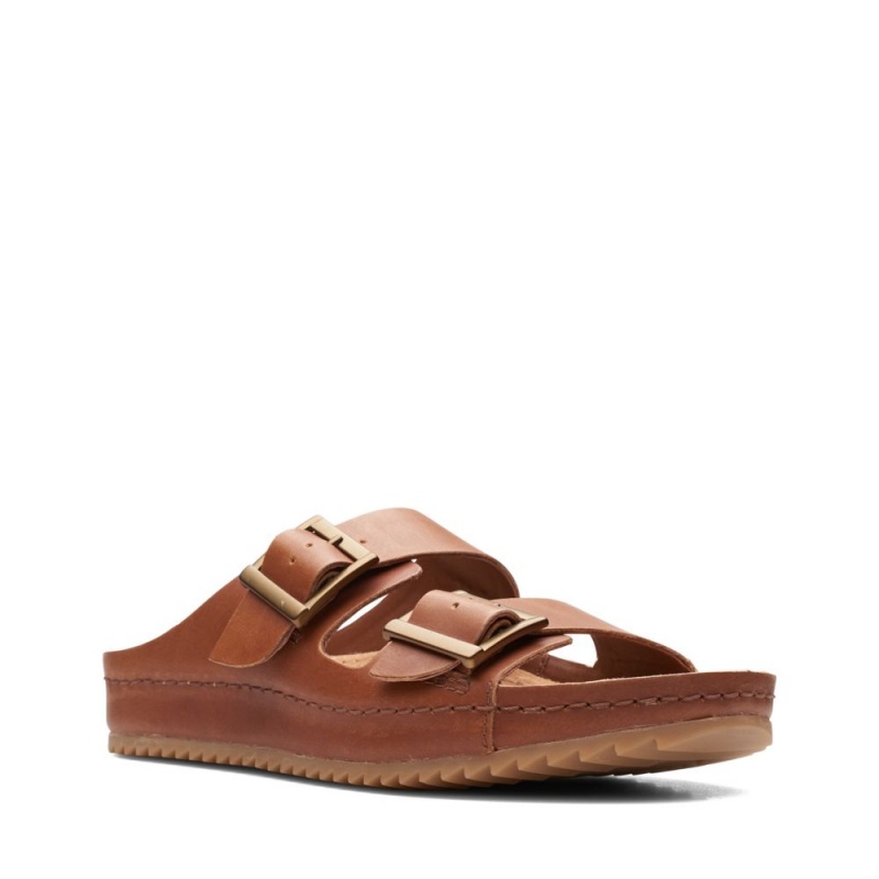 Dámské Nazouváky Clarks Brookleigh Sun Tmavě Hnědé | CZ-376894