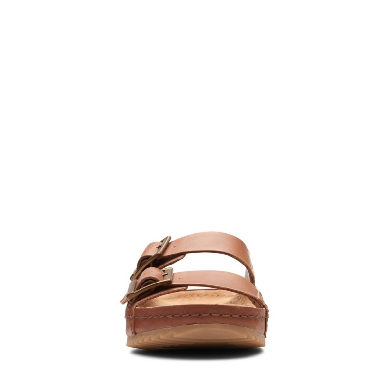 Dámské Nazouváky Clarks Brookleigh Sun Tmavě Hnědé | CZ-376894