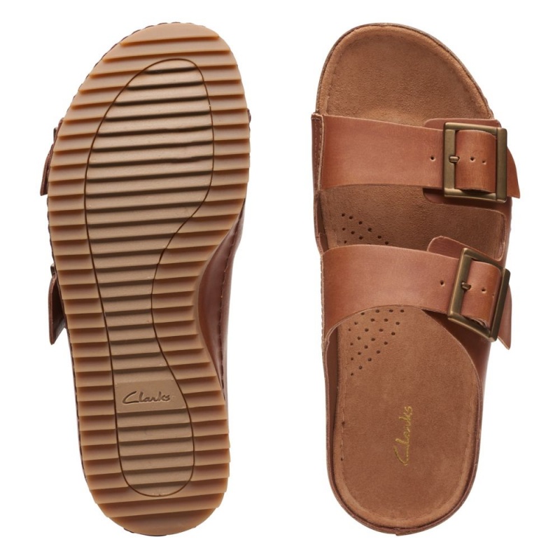 Dámské Nazouváky Clarks Brookleigh Sun Tmavě Hnědé | CZ-376894