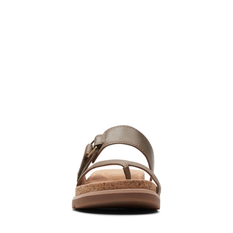 Dámské Nazouváky Clarks Yacht Beach Olivy Zelené | CZ-726049