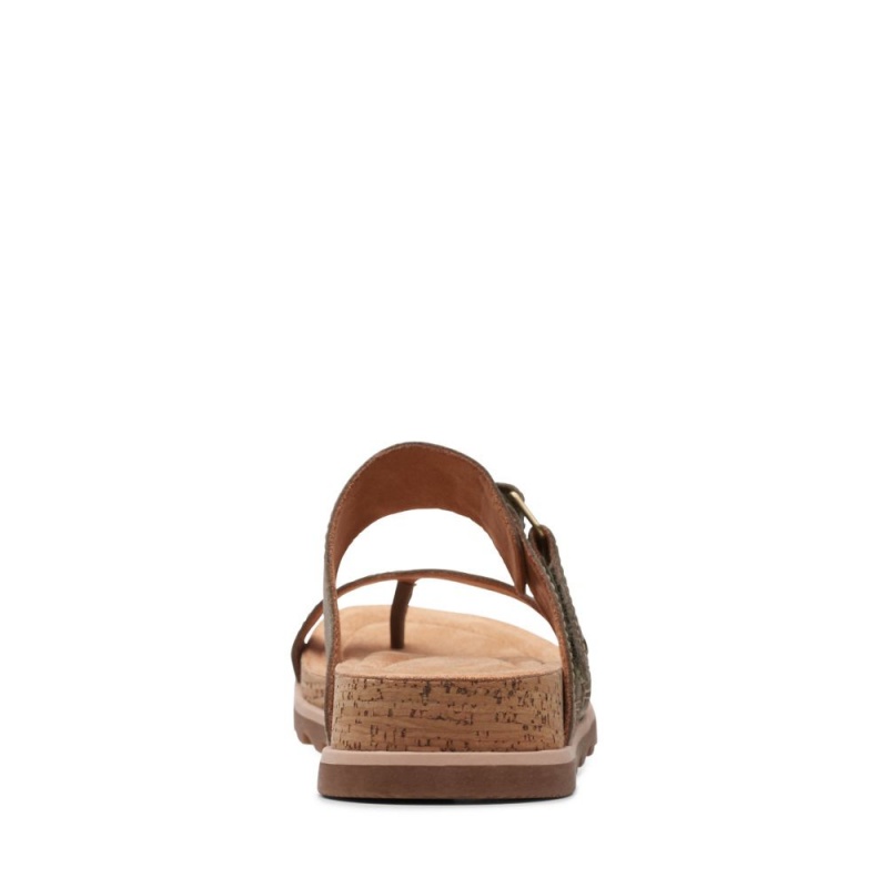 Dámské Nazouváky Clarks Yacht Beach Olivy Zelené | CZ-726049