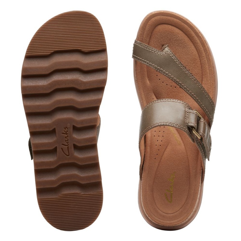 Dámské Nazouváky Clarks Yacht Beach Olivy Zelené | CZ-726049