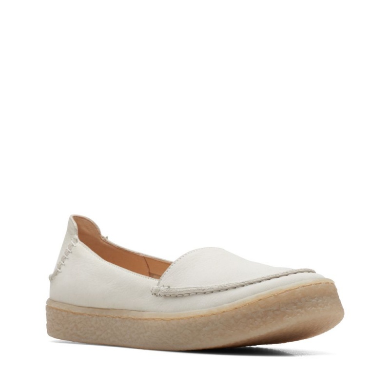 Dámské Ploché Boty Clarks Barleigh Low Bílé | CZ-412670