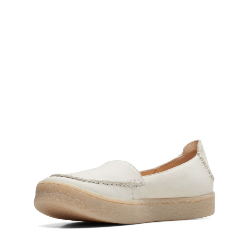 Dámské Ploché Boty Clarks Barleigh Low Bílé | CZ-412670