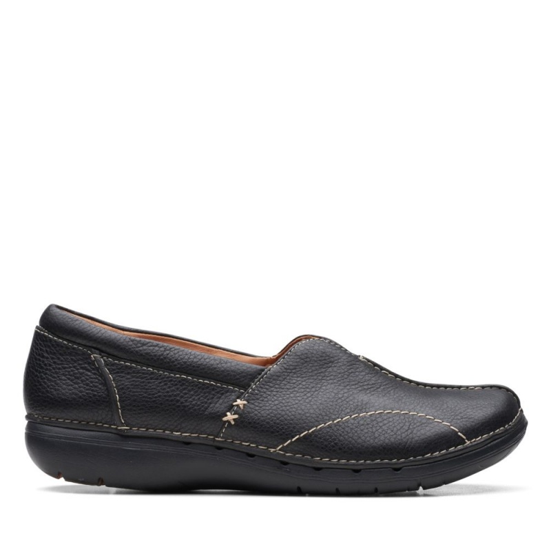 Dámské Ploché Boty Clarks Un Loop Stride Černé | CZ-078953