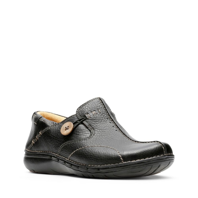 Dámské Ploché Boty Clarks Un Loop Černé | CZ-034976