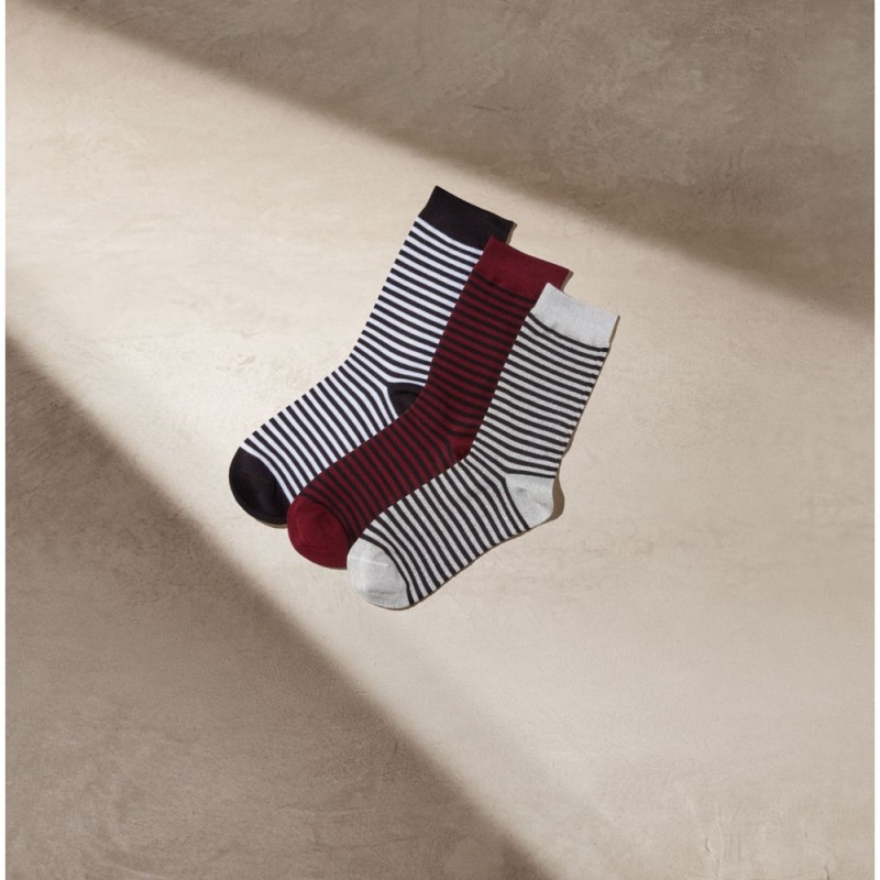 Dámské Ponožky Clarks Stripe Socks 3 Pack Viacfarebný | CZ-469531