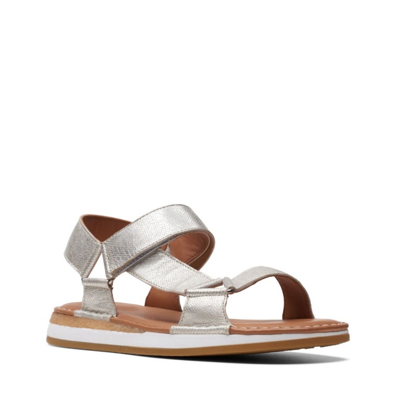 Dámské Sandály Ploché Clarks Craft Sun Sport Stříbrné | CZ-072589