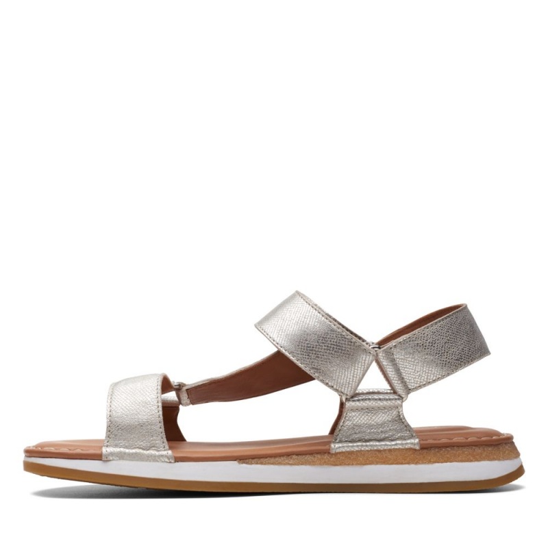 Dámské Sandály Ploché Clarks Craft Sun Sport Stříbrné | CZ-072589