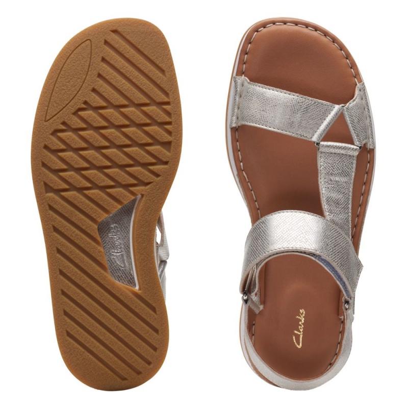 Dámské Sandály Ploché Clarks Craft Sun Sport Stříbrné | CZ-072589