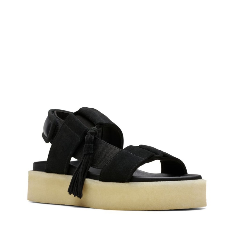 Dámské Sandály Ploché Clarks Crepe Sandal Černé | CZ-574092