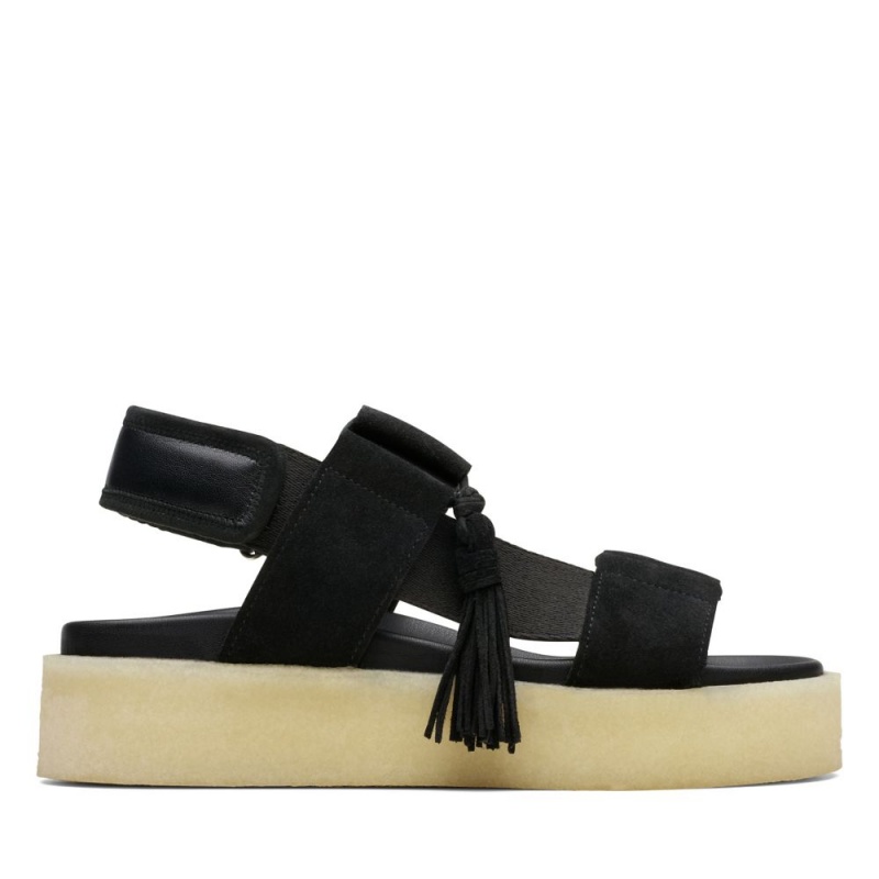 Dámské Sandály Ploché Clarks Crepe Sandal Černé | CZ-574092