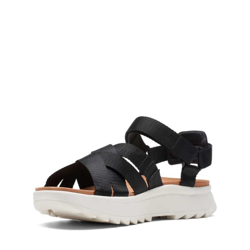 Dámské Sandály Ploché Clarks Dash Lite Cross Černé | CZ-821560