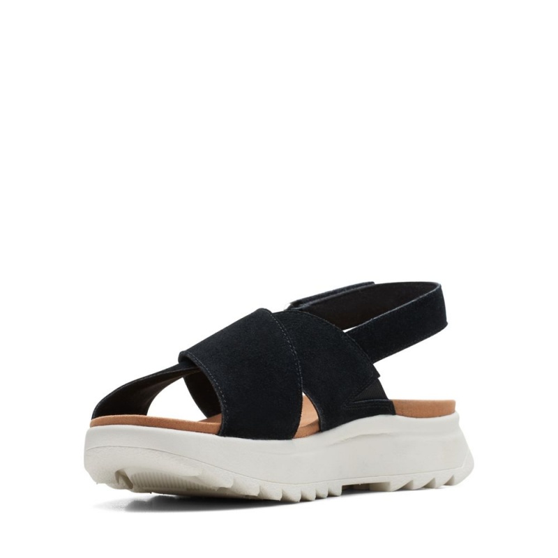 Dámské Sandály Ploché Clarks Dash Lite Wish Černé | CZ-420837