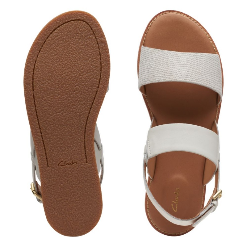 Dámské Sandály Ploché Clarks Karsea Strap Bílé | CZ-253876