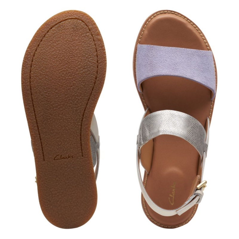 Dámské Sandály Ploché Clarks Karsea Strap Fialové | CZ-213578