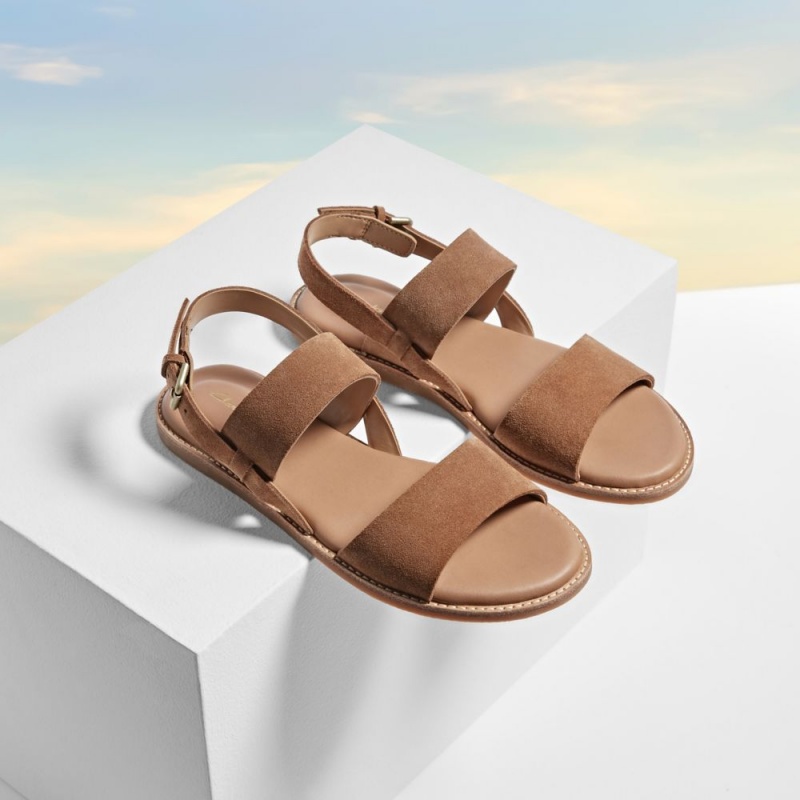 Dámské Sandály Ploché Clarks Karsea Strap Hnědé | CZ-247098