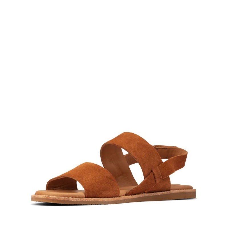 Dámské Sandály Ploché Clarks Karsea Strap Hnědé | CZ-247098