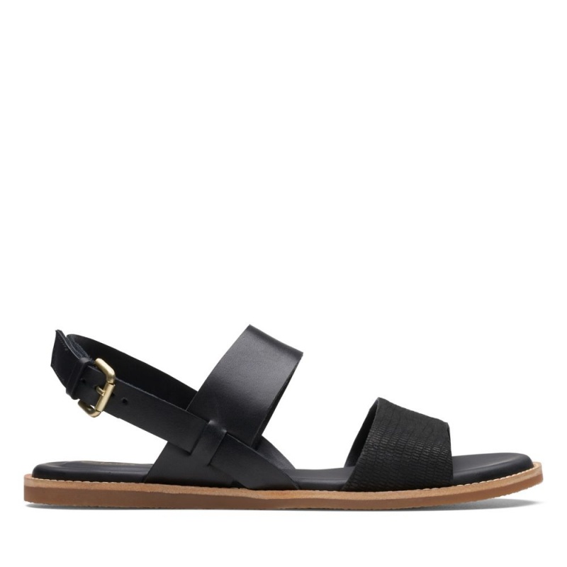 Dámské Sandály Ploché Clarks Karsea Strap Černé | CZ-418650