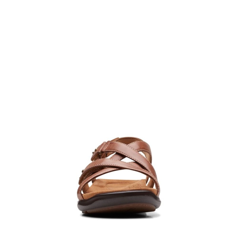 Dámské Sandály Ploché Clarks Kitly Go Hnědé | CZ-194705