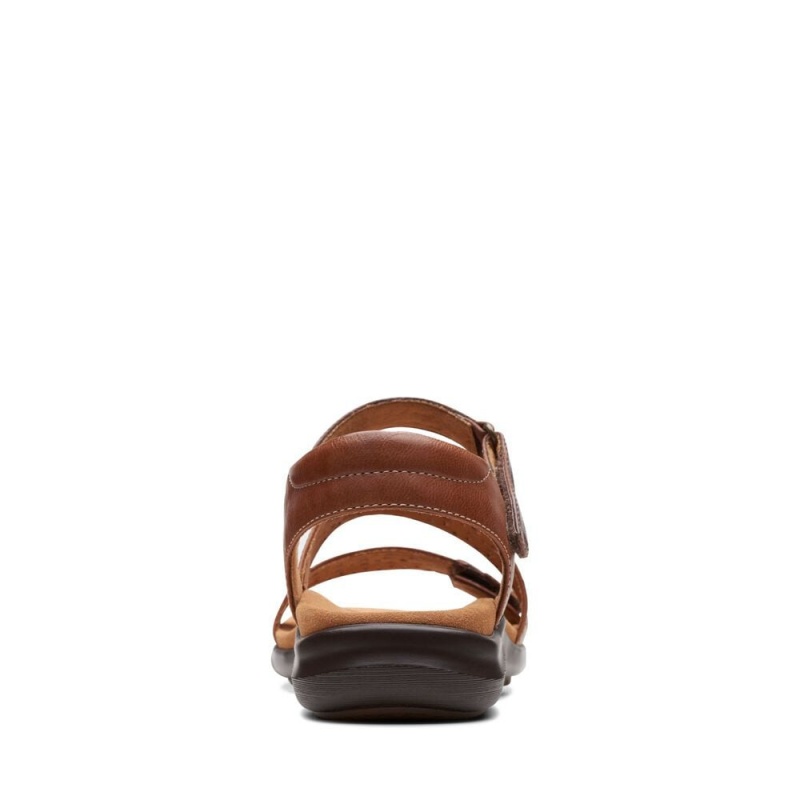 Dámské Sandály Ploché Clarks Kitly Way Tan Leather | CZ-386705