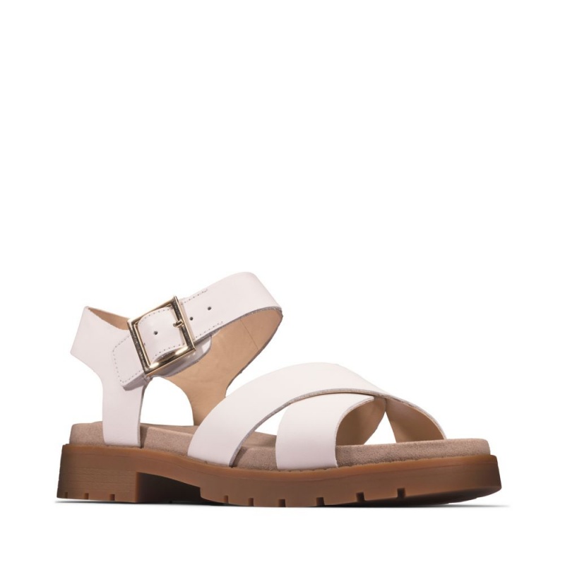 Dámské Sandály Ploché Clarks Orinoco Strap Bílé | CZ-348091