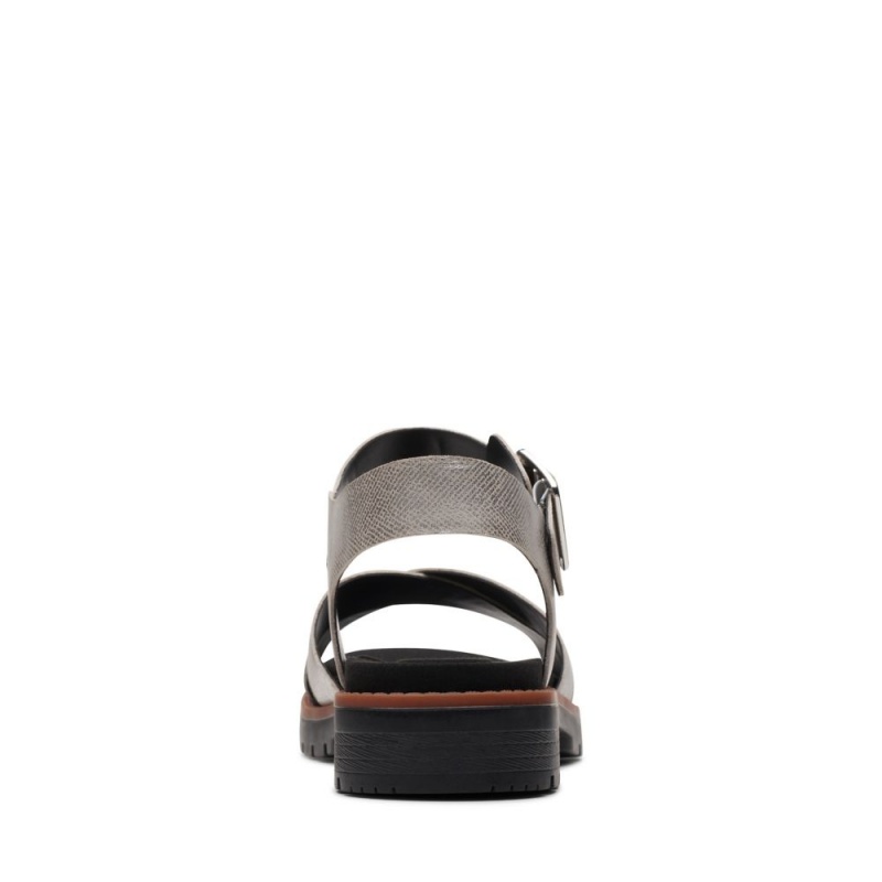 Dámské Sandály Ploché Clarks Orinoco Strap Stříbrné Metal | CZ-241690