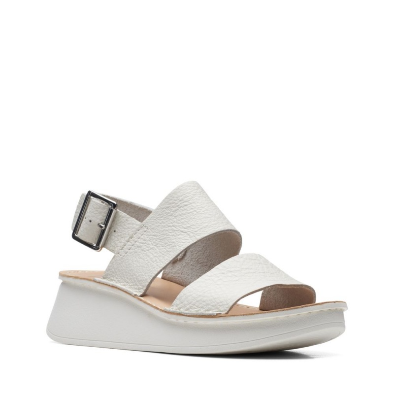 Dámské Sandály na Klínku Clarks Velhill Strap Bílé | CZ-587031