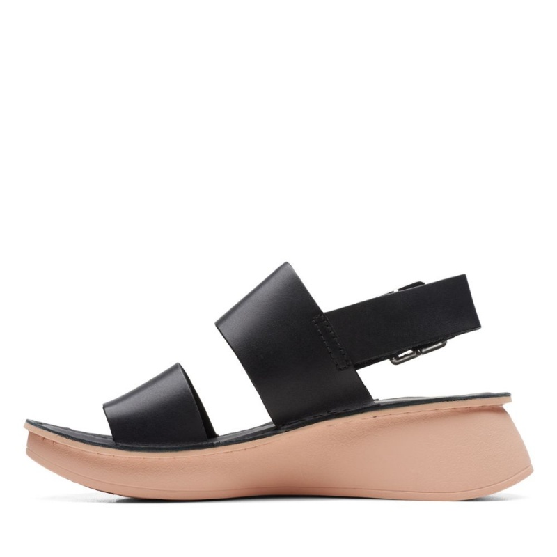 Dámské Sandály na Klínku Clarks Velhill Strap Černé | CZ-634185