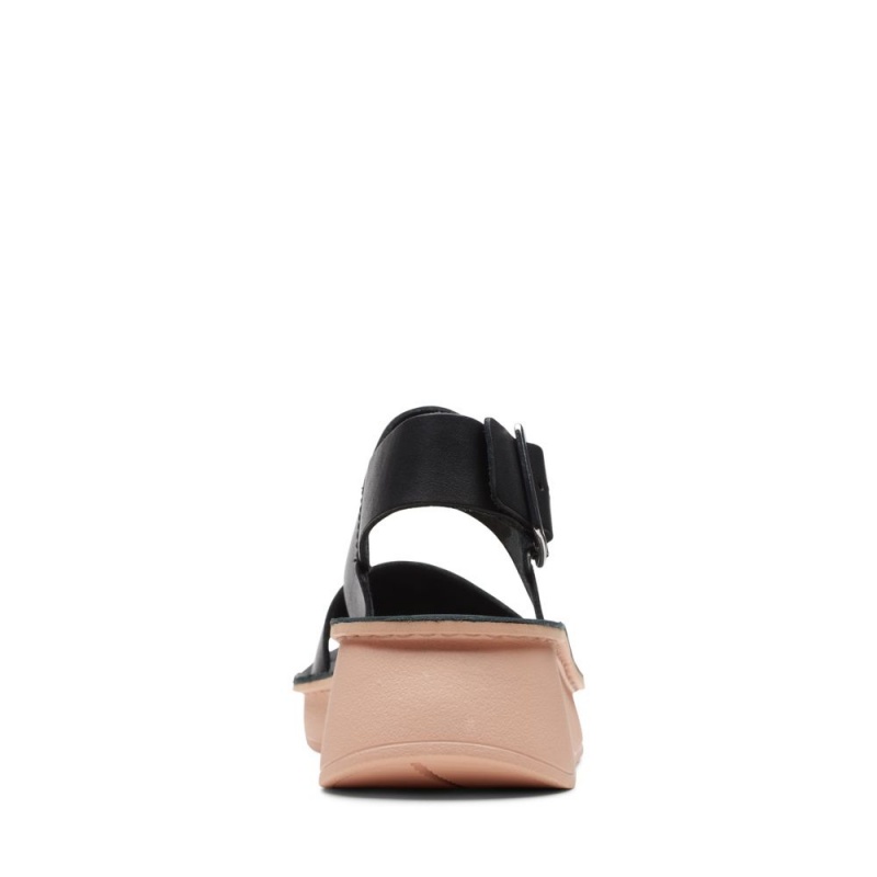 Dámské Sandály na Klínku Clarks Velhill Strap Černé | CZ-634185