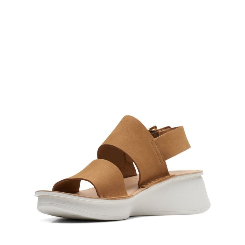 Dámské Sandály na Klínku Clarks Velhill Strap Hnědé | CZ-312465