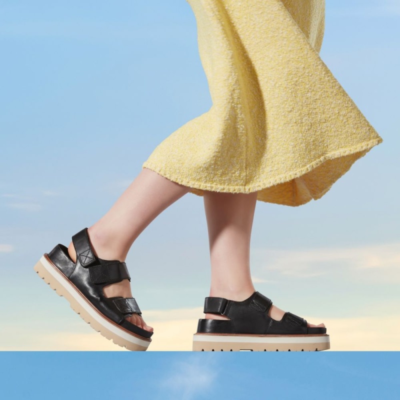 Dámské Sandály na Platformě Clarks Orianna Sea Černé | CZ-479152