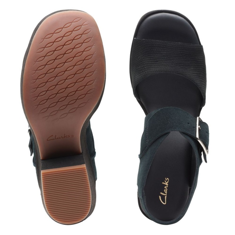 Dámské Sandály na Podpatku Clarks Kimmei Hi Strap Černé | CZ-752684