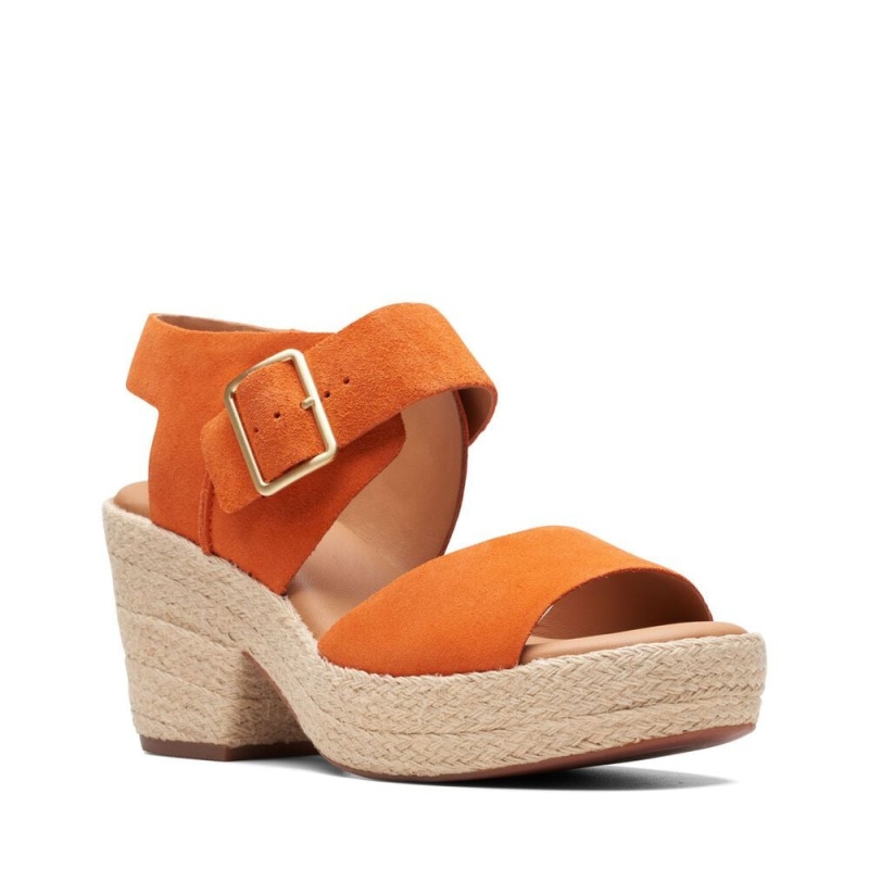 Dámské Sandály na Podpatku Clarks Kimmei Hi Strap Oranžové | CZ-509186