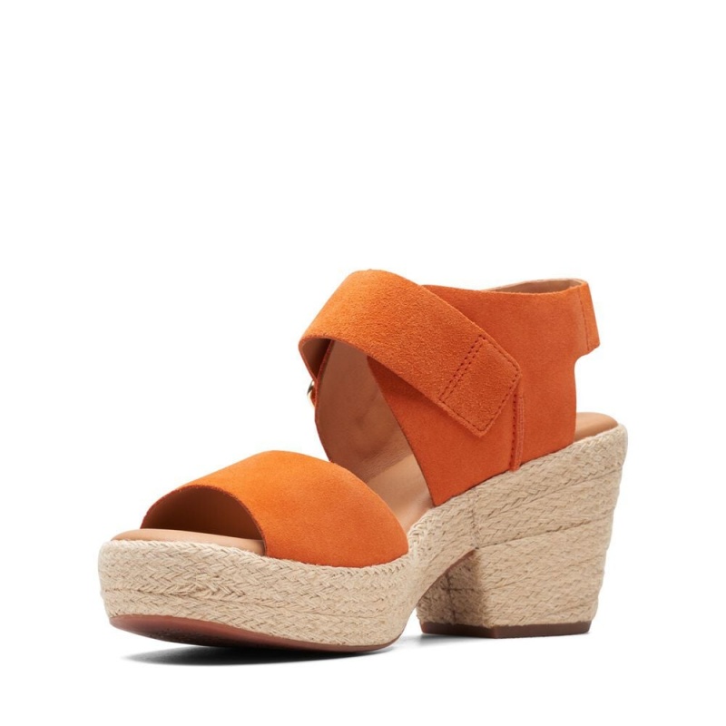 Dámské Sandály na Podpatku Clarks Kimmei Hi Strap Oranžové | CZ-509186