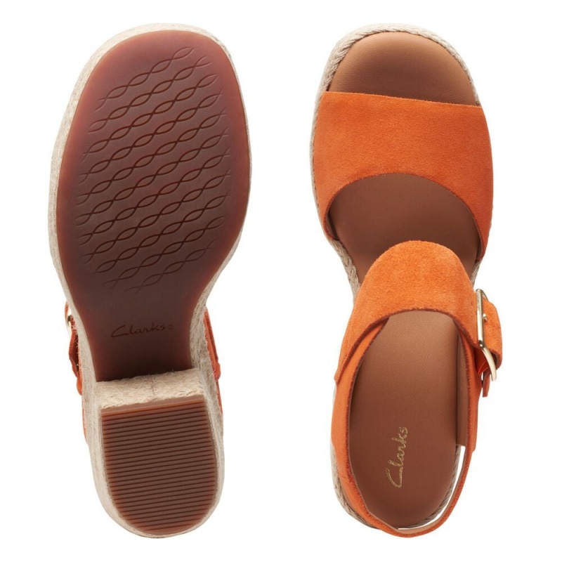 Dámské Sandály na Podpatku Clarks Kimmei Hi Strap Oranžové | CZ-509186