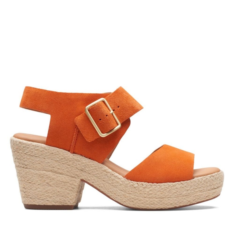 Dámské Sandály na Podpatku Clarks Kimmei Hi Strap Oranžové | CZ-509186