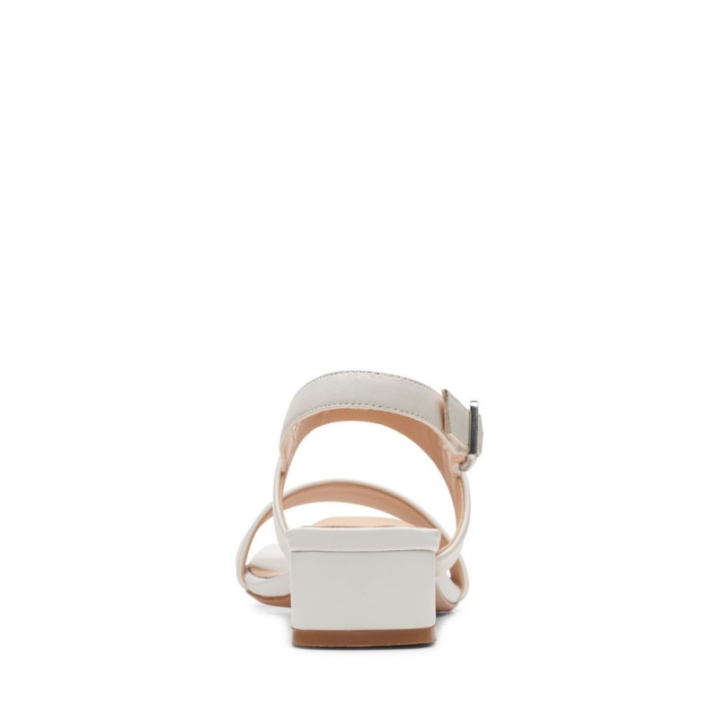 Dámské Sandály na Podpatku Clarks Seren25 Strap Bílé | CZ-093714