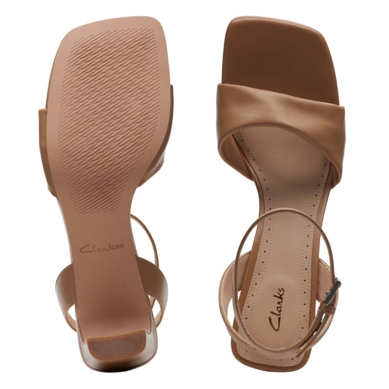 Dámské Sandály na Podpatku Clarks Seren65 Strap Hnědé | CZ-391508