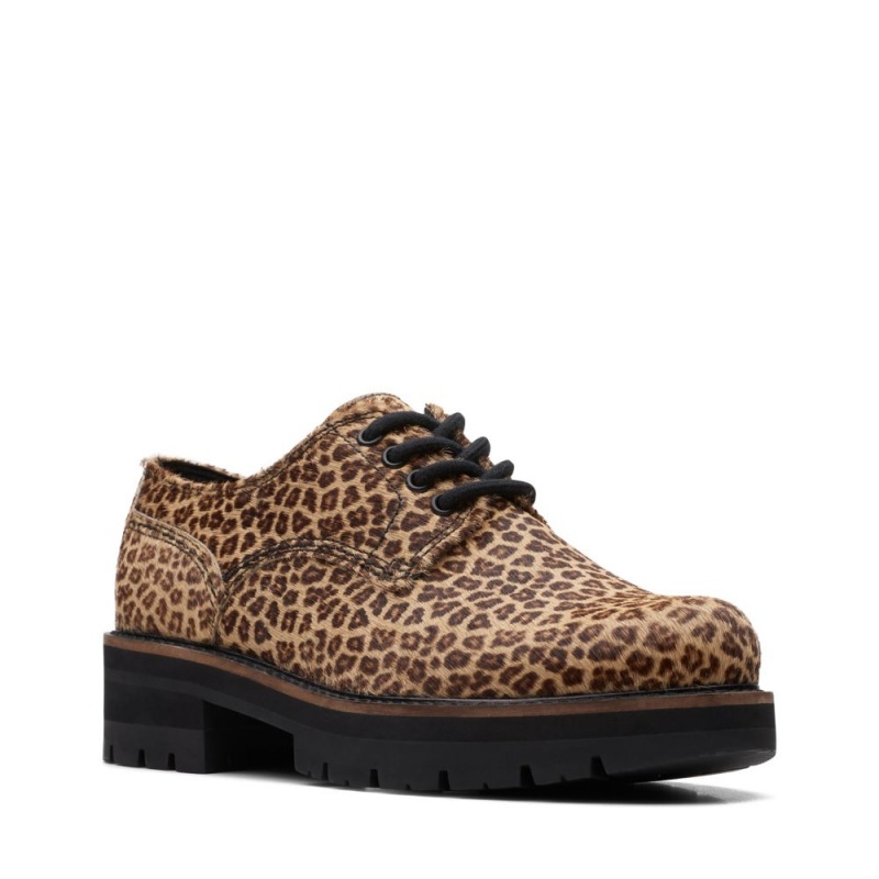 Dámské Společenské Boty Clarks Orianna Derby Leopard | CZ-173608