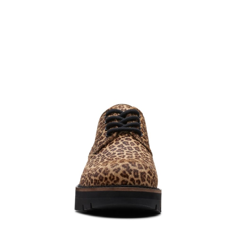 Dámské Společenské Boty Clarks Orianna Derby Leopard | CZ-173608