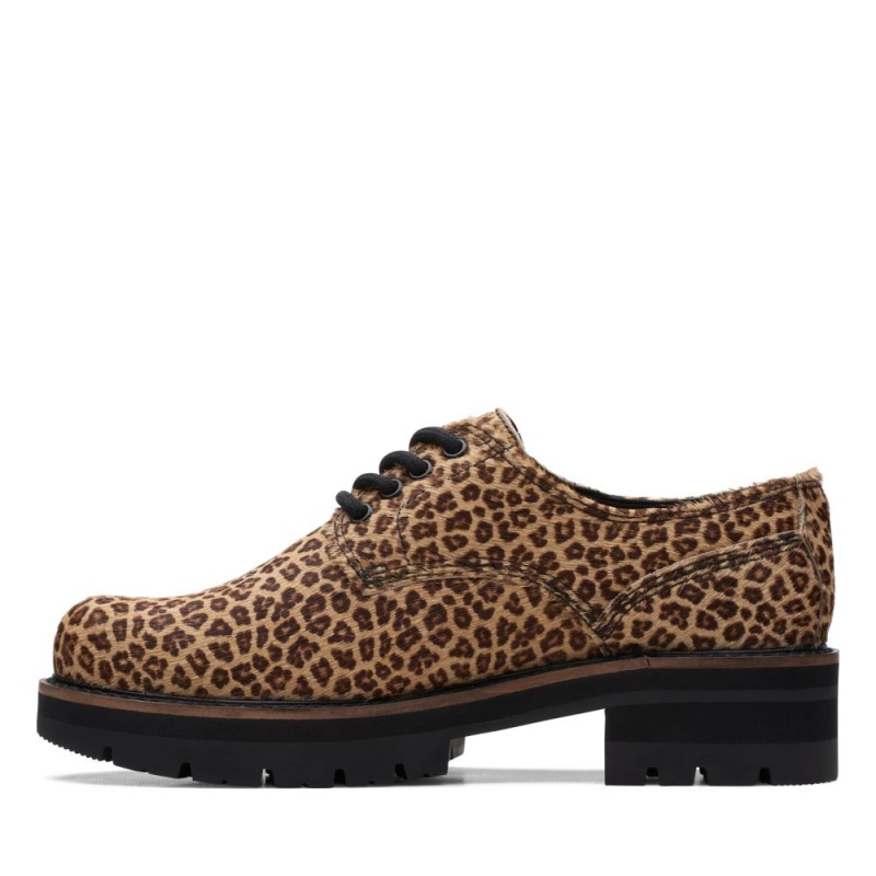 Dámské Společenské Boty Clarks Orianna Derby Leopard | CZ-173608