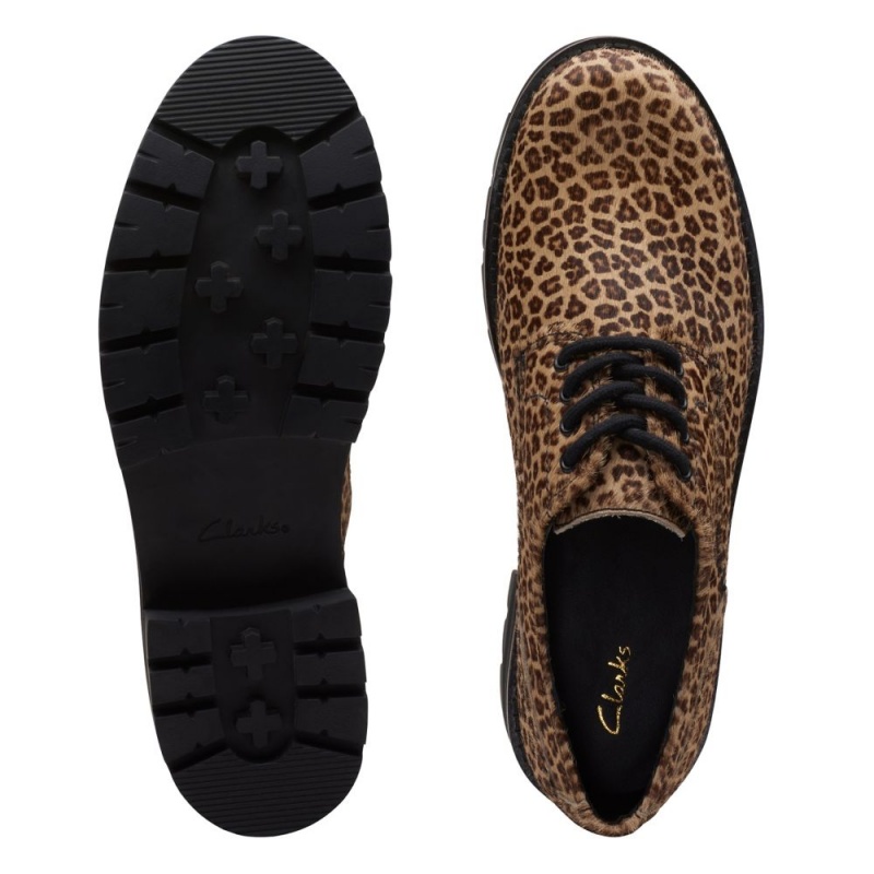 Dámské Společenské Boty Clarks Orianna Derby Leopard | CZ-173608