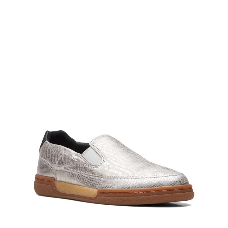 Dámské Tenisky Clarks Craft Match Slip Stříbrné | CZ-170642