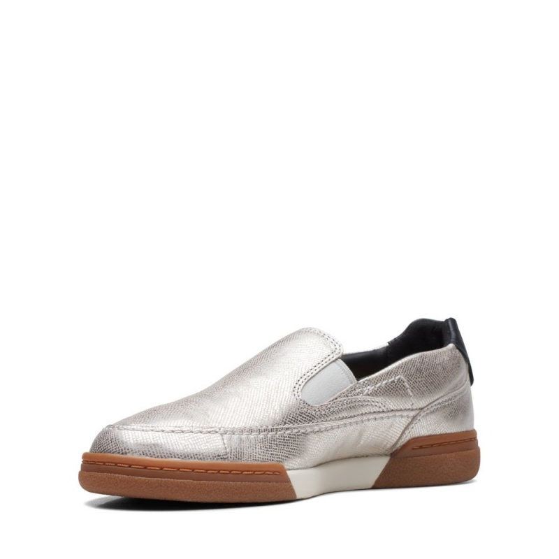 Dámské Tenisky Clarks Craft Match Slip Stříbrné | CZ-170642