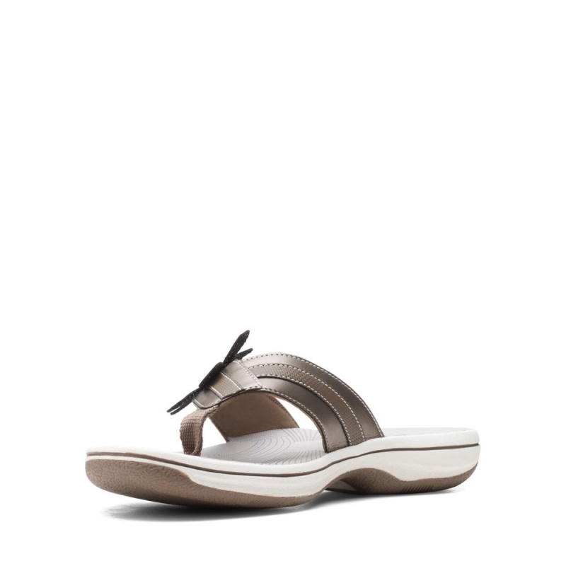 Dámské Žabky Clarks Brinkley Flora Blankyt Šedé | CZ-203798