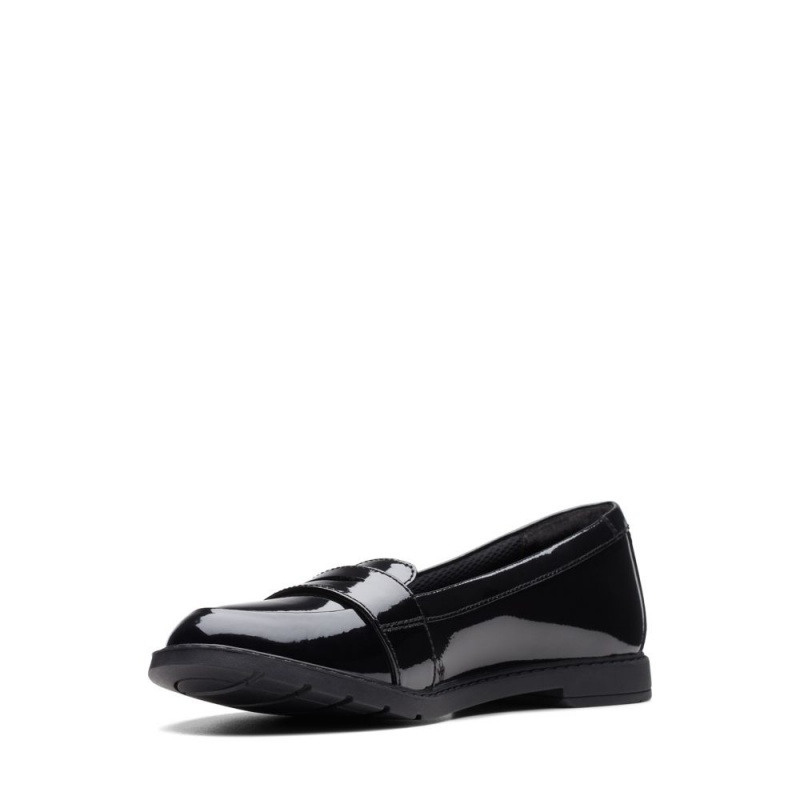 Dívčí Boty do Školy Clarks Scala Loafer Youth Černé | CZ-029785